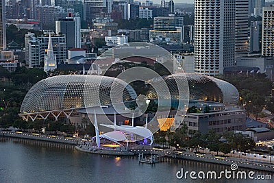 The modern Esplanade â€“ Theatres on the Bay Editorial Stock Photo